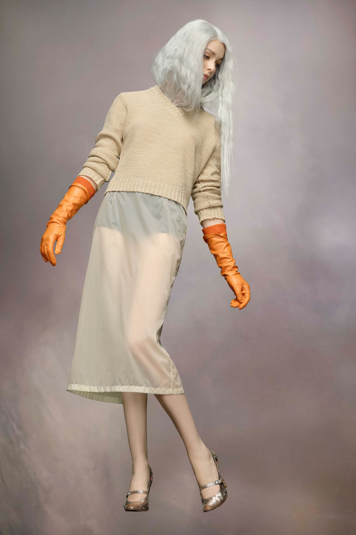MAISON MARGIELA WOMEN'S BUTTER MIDI SKIRT