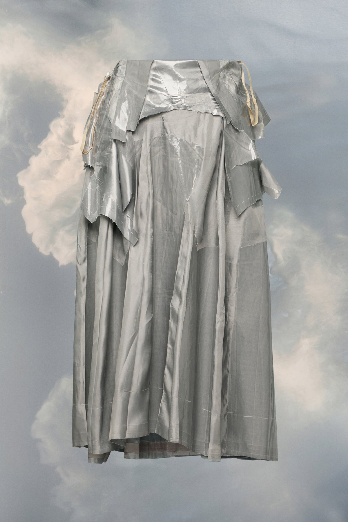 MAISON MARGIELA WOMEN'S PEARL GREY DECONSTRUCTED MIDI SKIRT