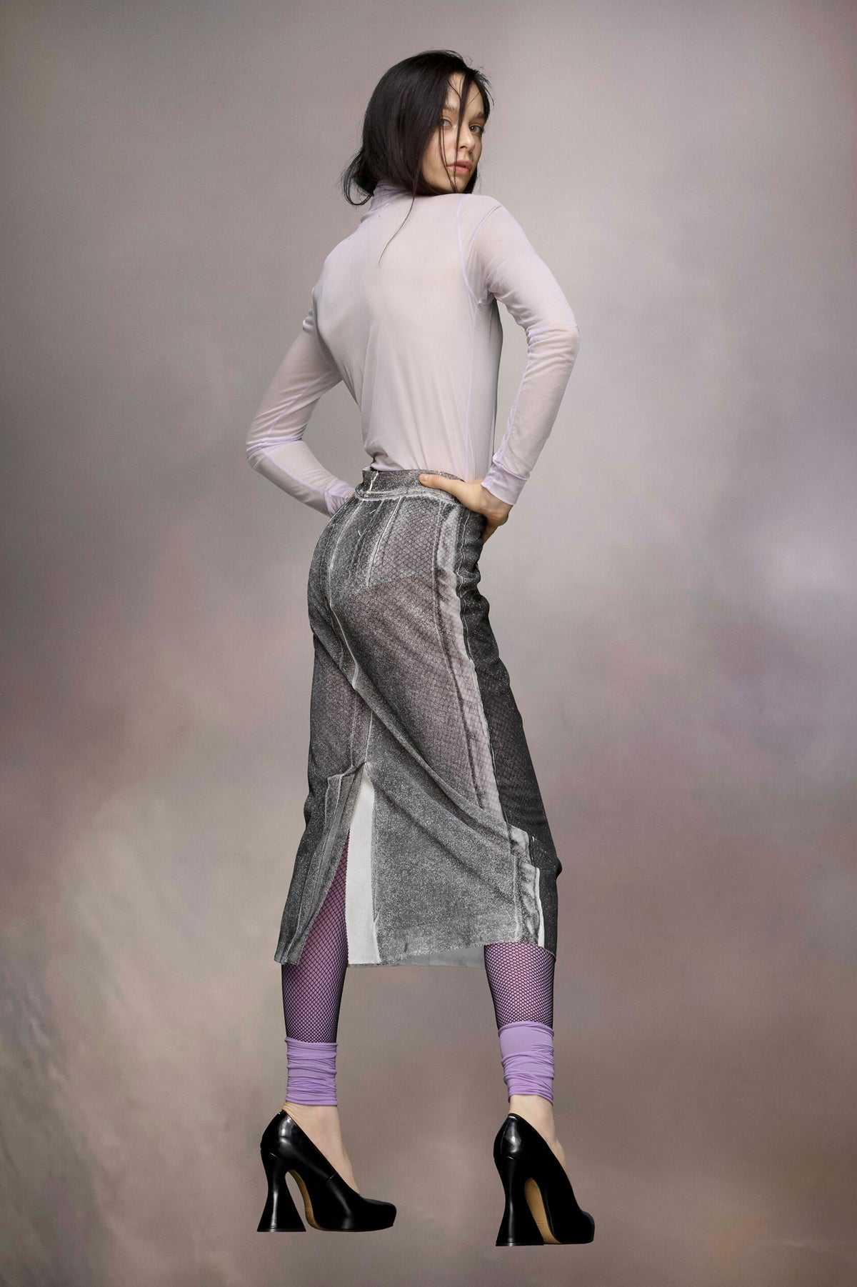 MAISON MARGIELA WOMEN'S LILAC TURTLENECK BODYSUIT