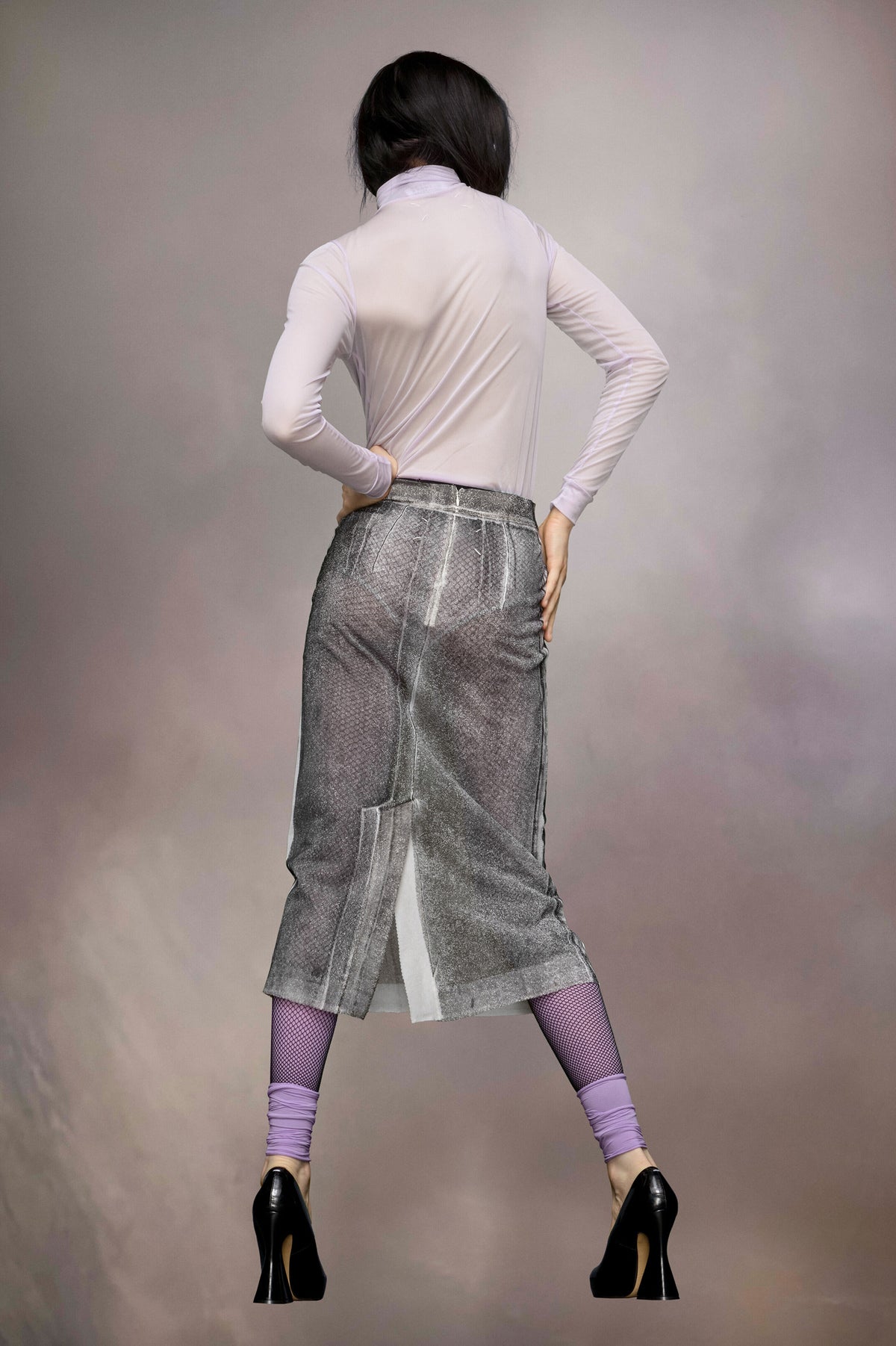 MAISON MARGIELA WOMEN'S LILAC TURTLENECK BODYSUIT