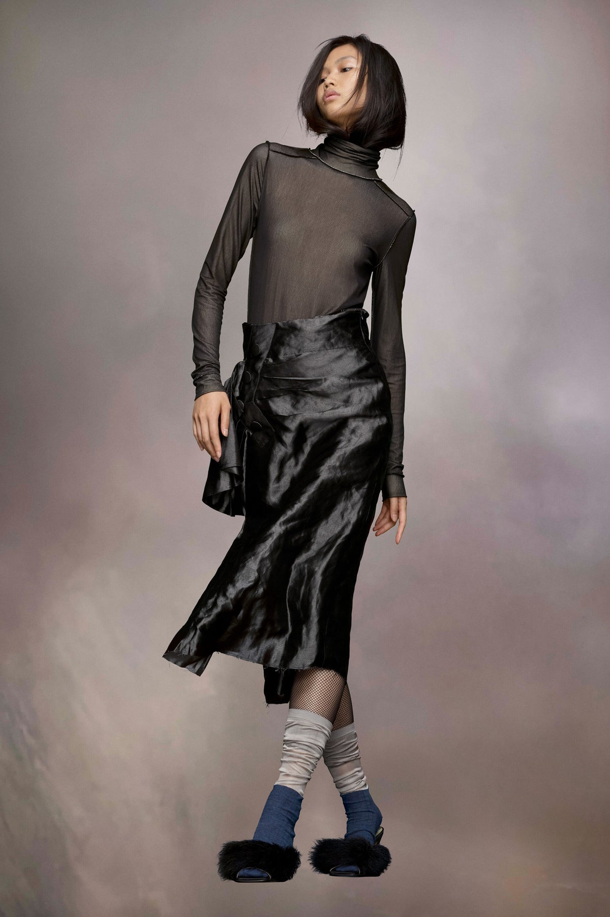 MAISON MARGIELA WOMEN'S BLACK TURTLENECK BODYSUIT