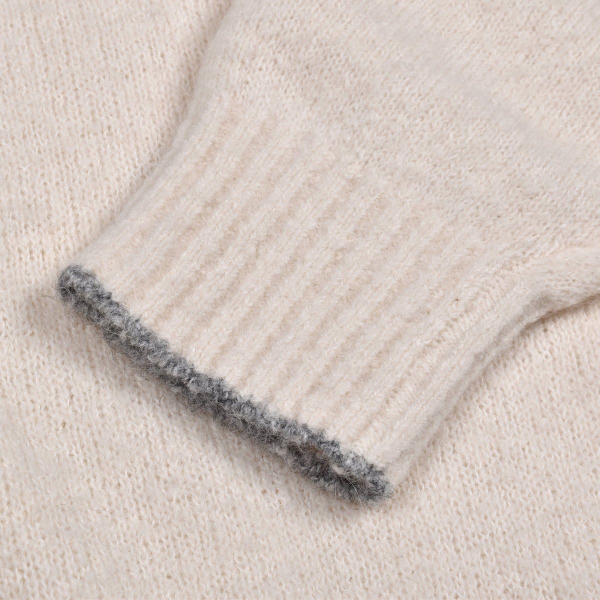 BRUNELLO CUCINELLI MEN'S OFF WHITE WOOL SWEATER