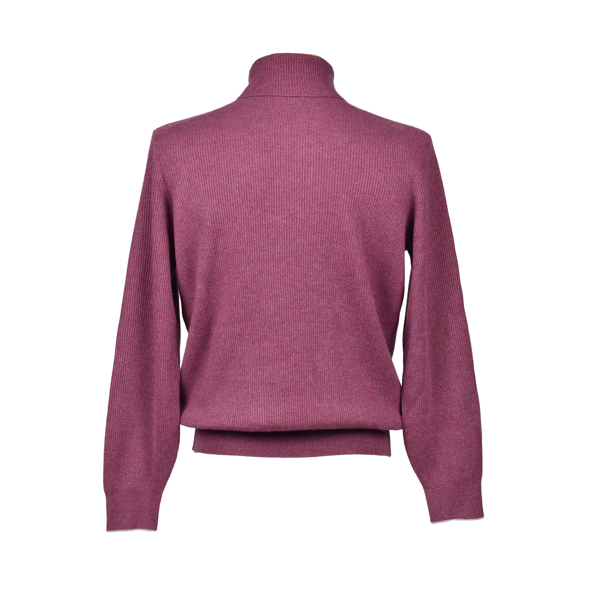 BRUNELLO CUCINELLI MEN'S PURPLE CASHMERE TURTLENECK SWEATER