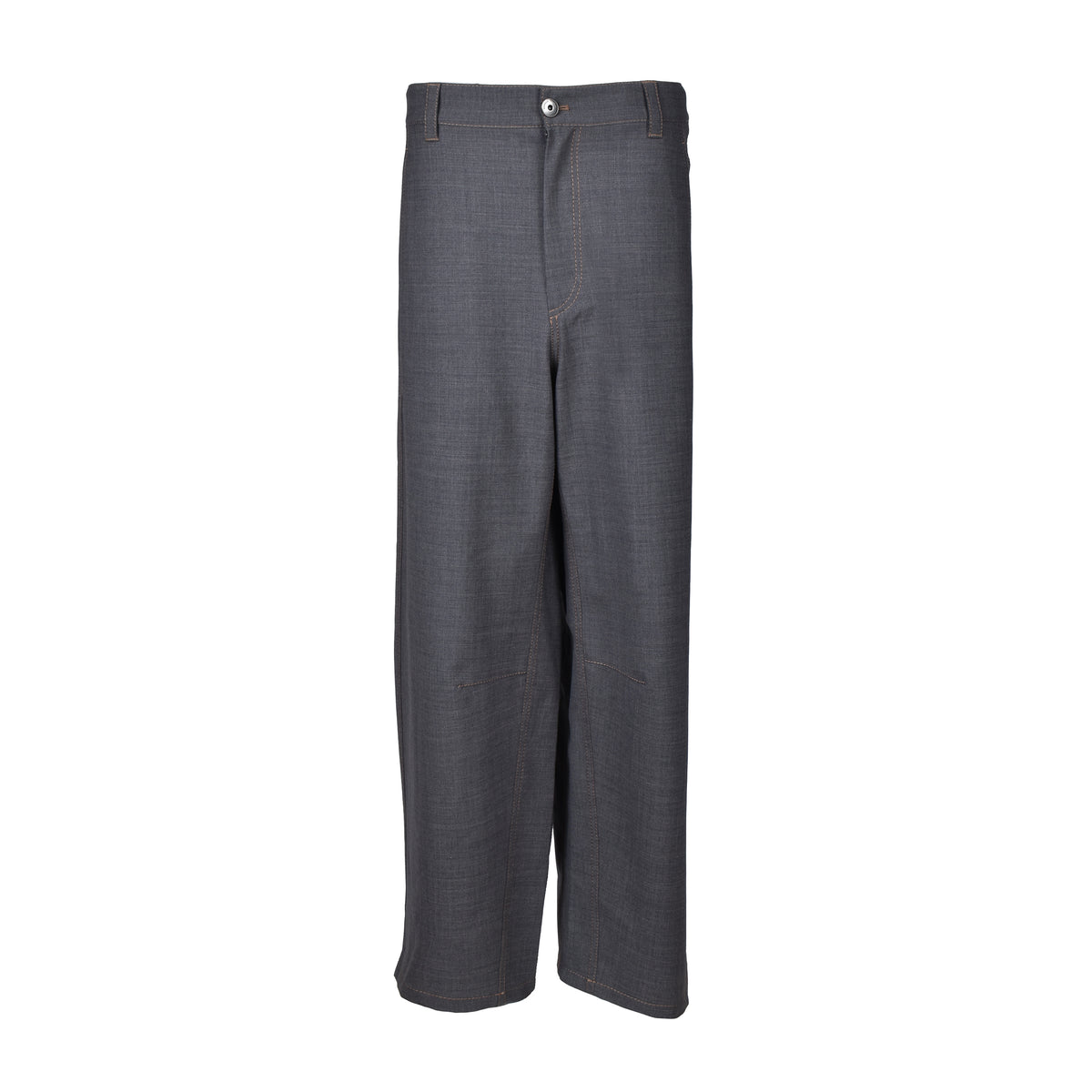 BRUNELLO CUCINELLI WOMEN'S GREY WOOL STRAIGHT TROUSERS