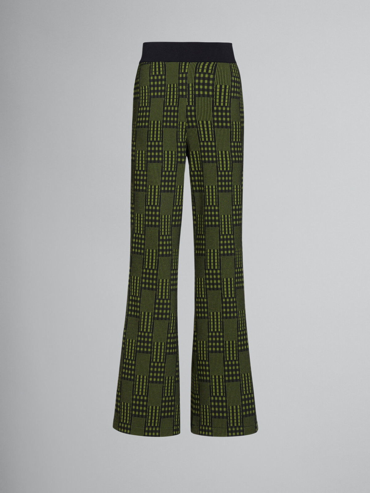MARNI MEN'S GREEN PATTERNED WIDE-LEG TROUSERS