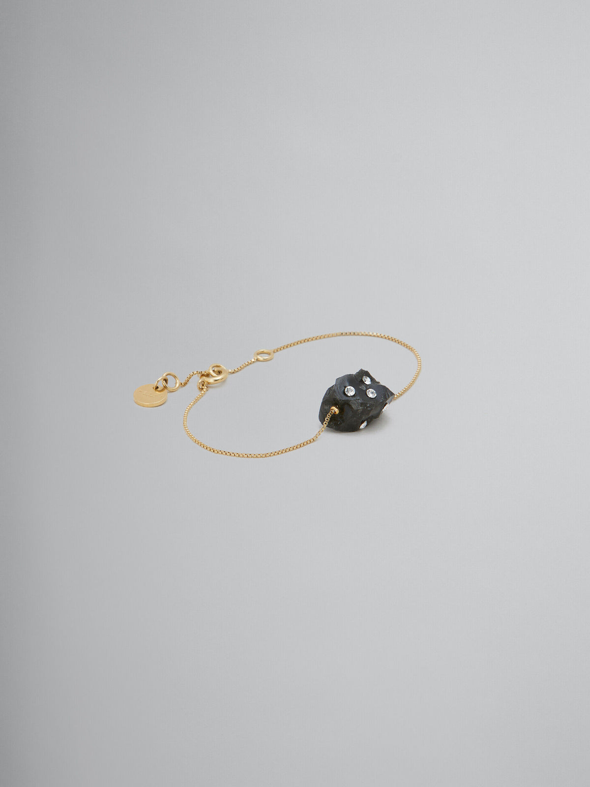 MARNI WOMEN'S GOLD CHAIN BRACELET WITH BLACK STONE