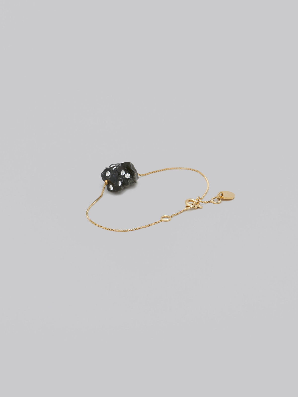 MARNI WOMEN'S GOLD CHAIN BRACELET WITH BLACK STONE