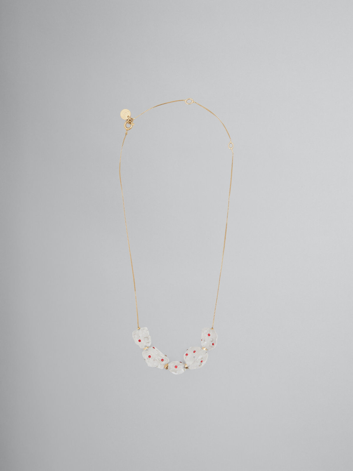 MARNI WOMEN'S GOLD CHAIN NECKLACE WITH GLASS BEADS