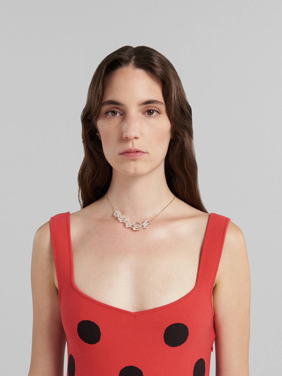 MARNI WOMEN'S GOLD CHAIN NECKLACE WITH GLASS BEADS