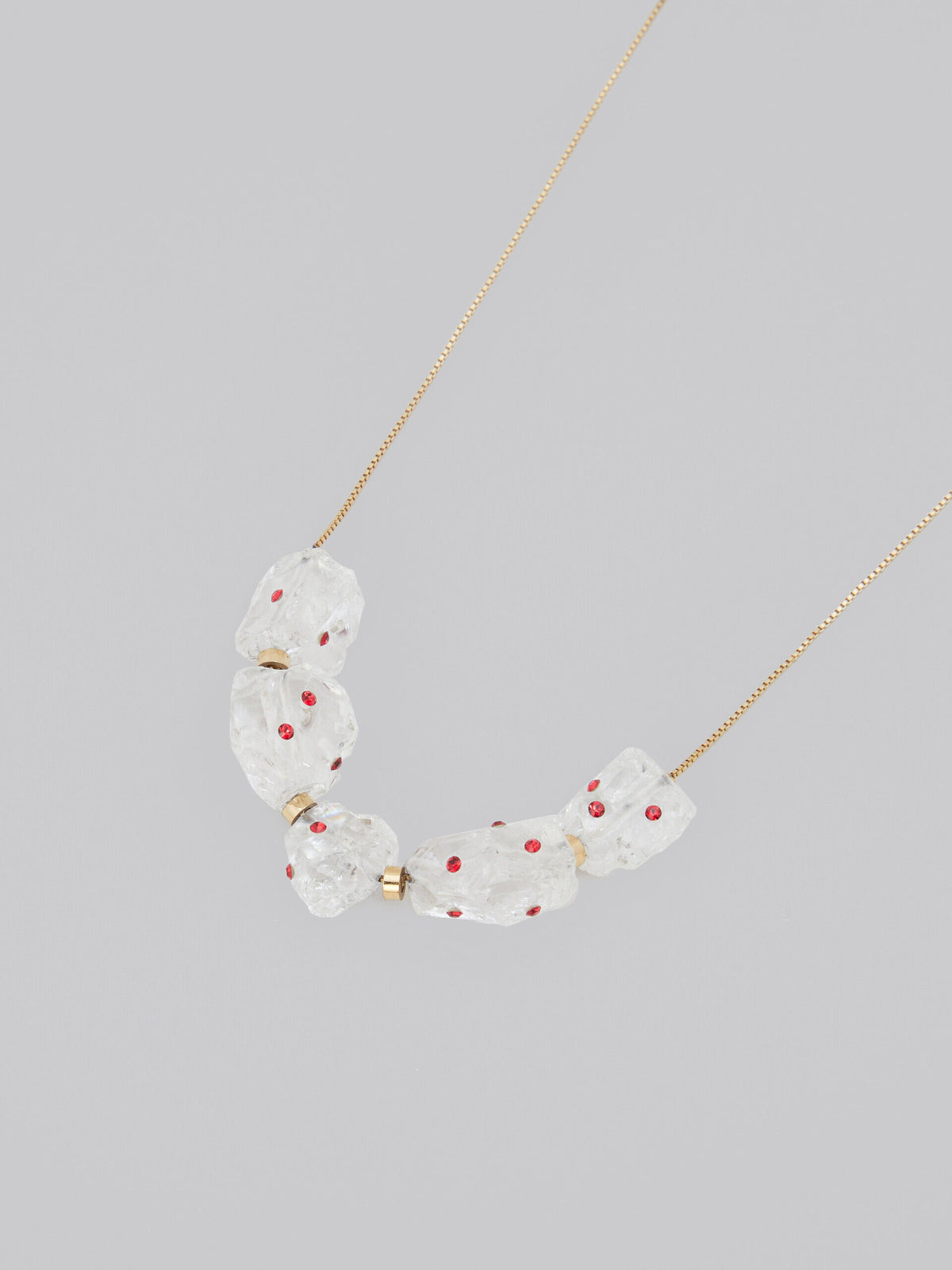 MARNI WOMEN'S GOLD CHAIN NECKLACE WITH GLASS BEADS