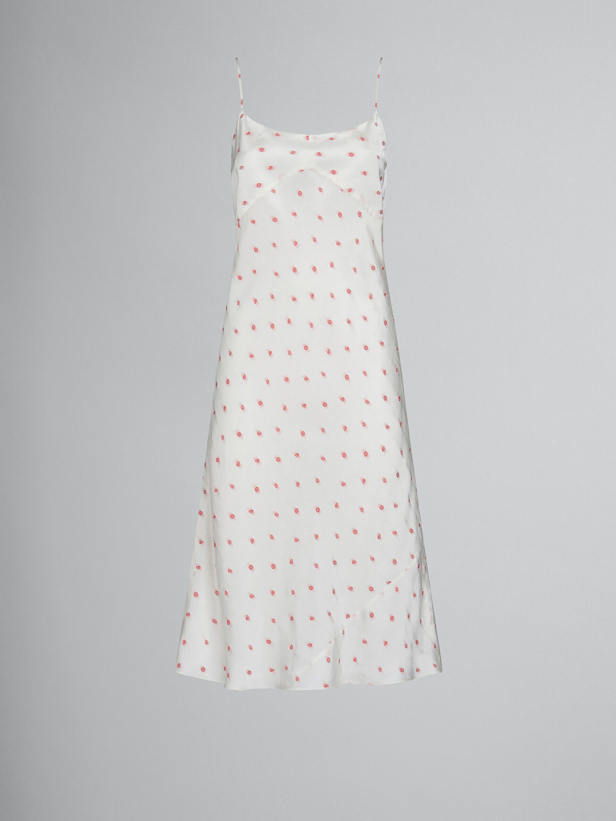 MARNI WOMEN'S WHITE SLIP DRESS WITH FLORAL PATTERN