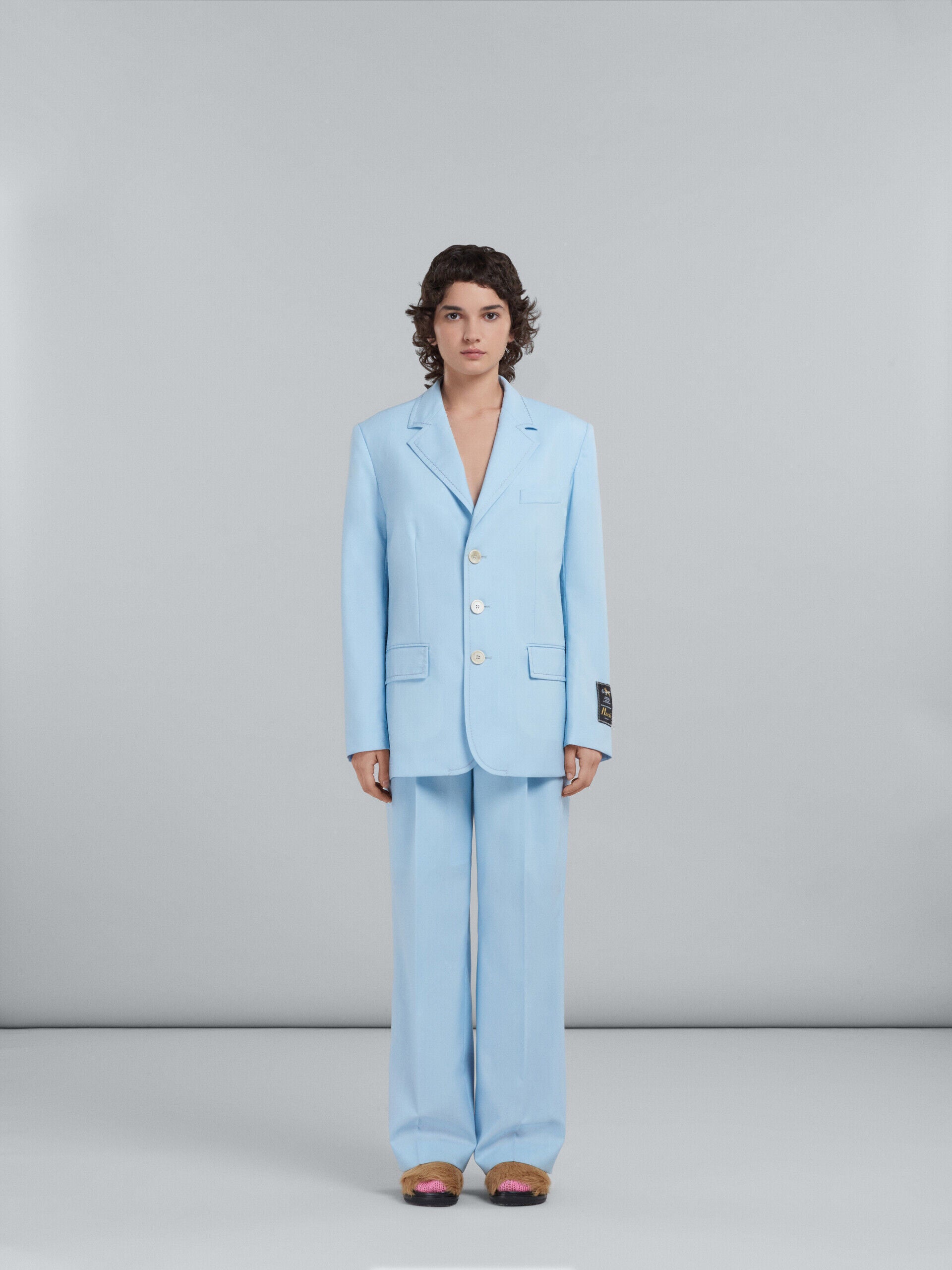 MARNI WOMEN'S LIGHT BLUE TAILORED BLAZER