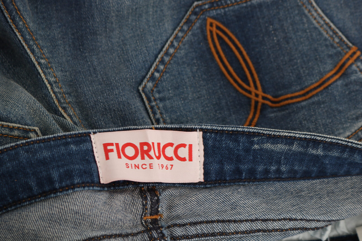 Fiorucci Blue Washed Mid Waist Slim Fit Denim Jeans