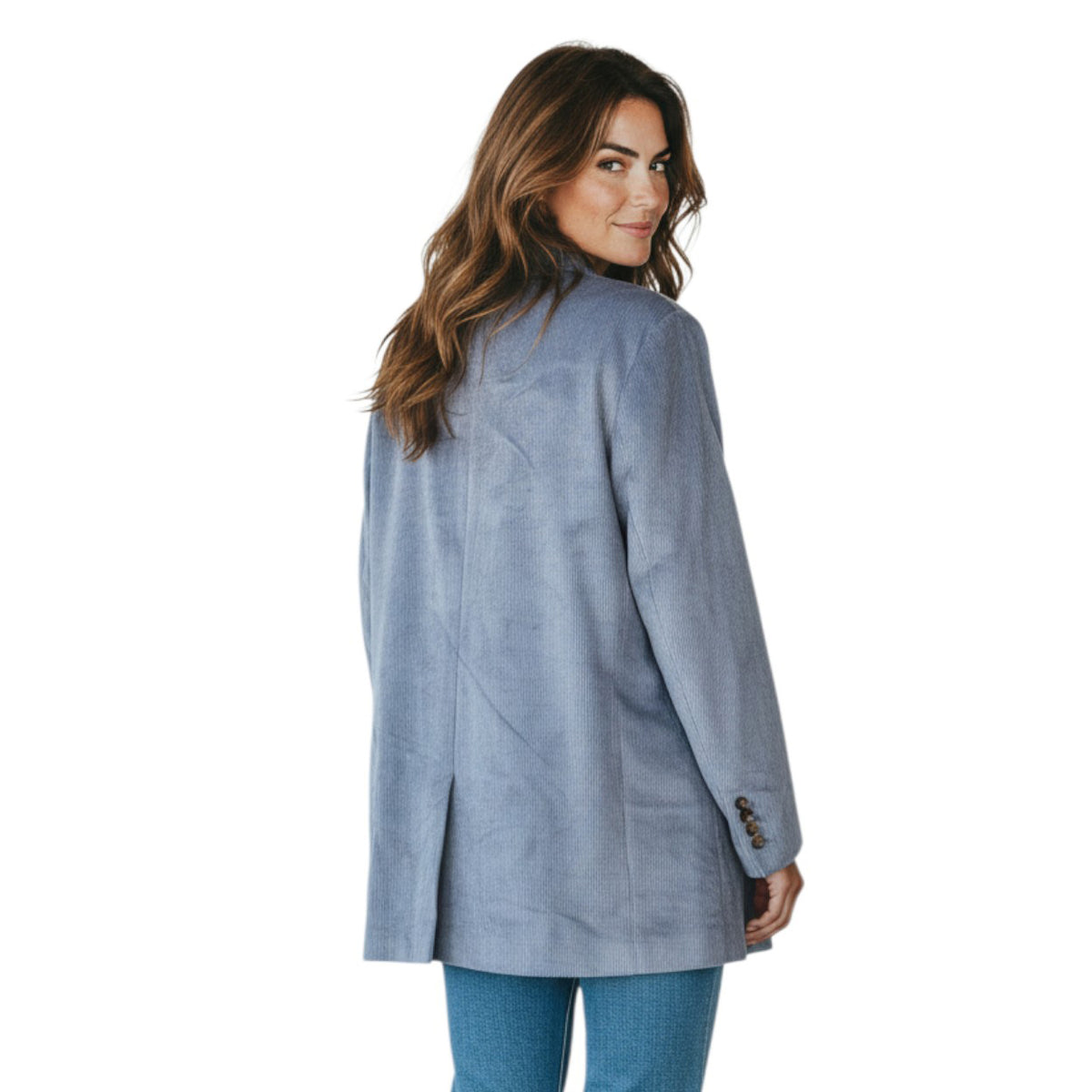 BRUNELLO CUCINELLI WOMEN'S LIGHT BLUE TAILORED BLAZER