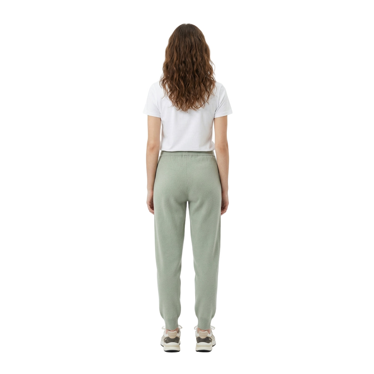 BRUNELLO CUCINELLI WOMEN'S SAGE CASHMERE KNIT TROUSERS