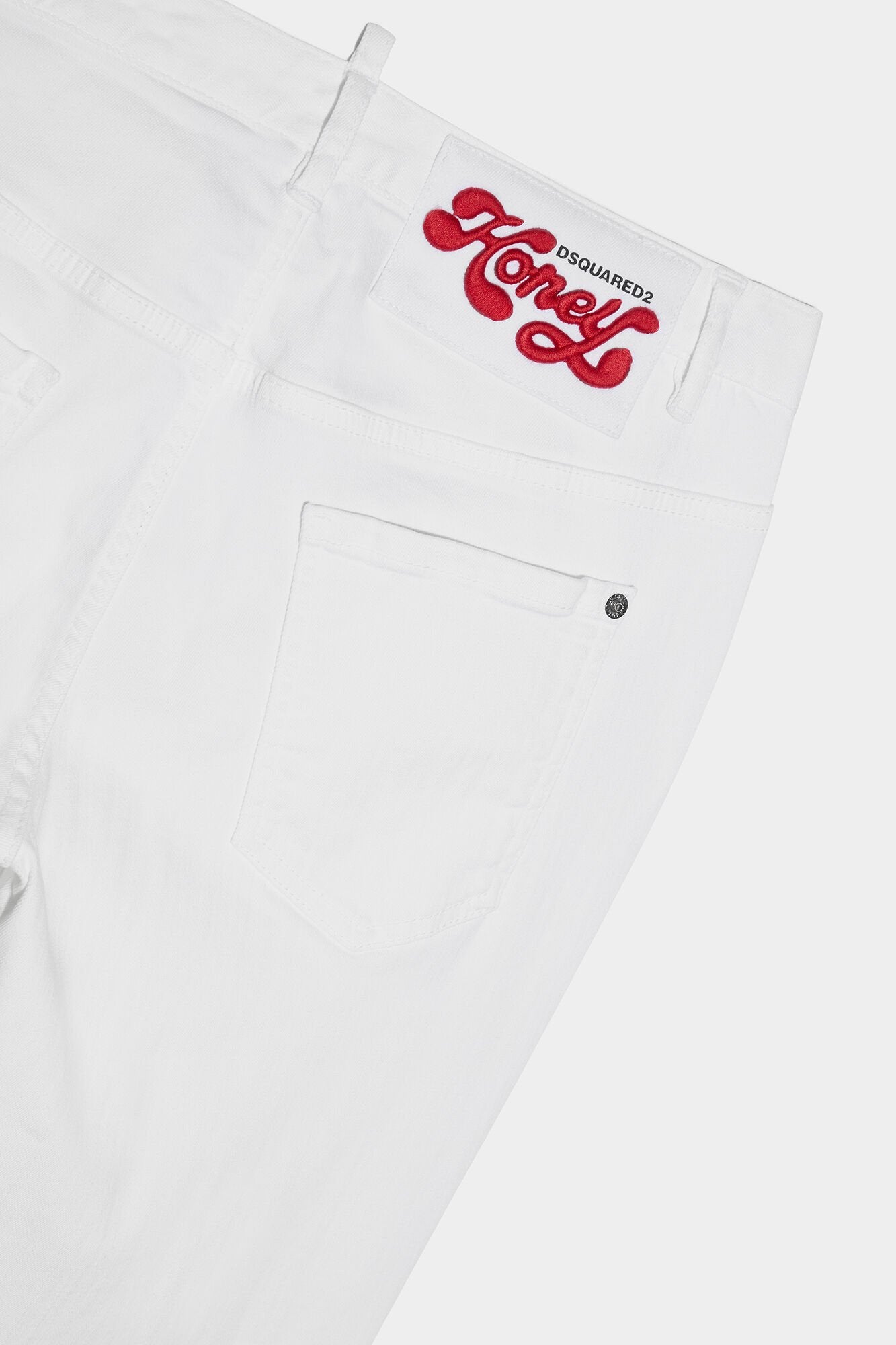 DSQUARED2 WOMEN'S WHITE FIVE-POCKET STRAIGHT TROUSERS
