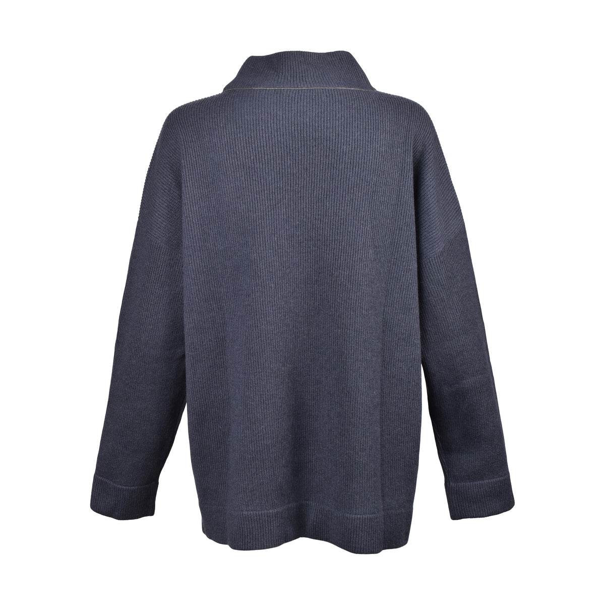 BRUNELLO CUCINELLI WOMEN'S DARK BLUE CASHMERE SWEATER
