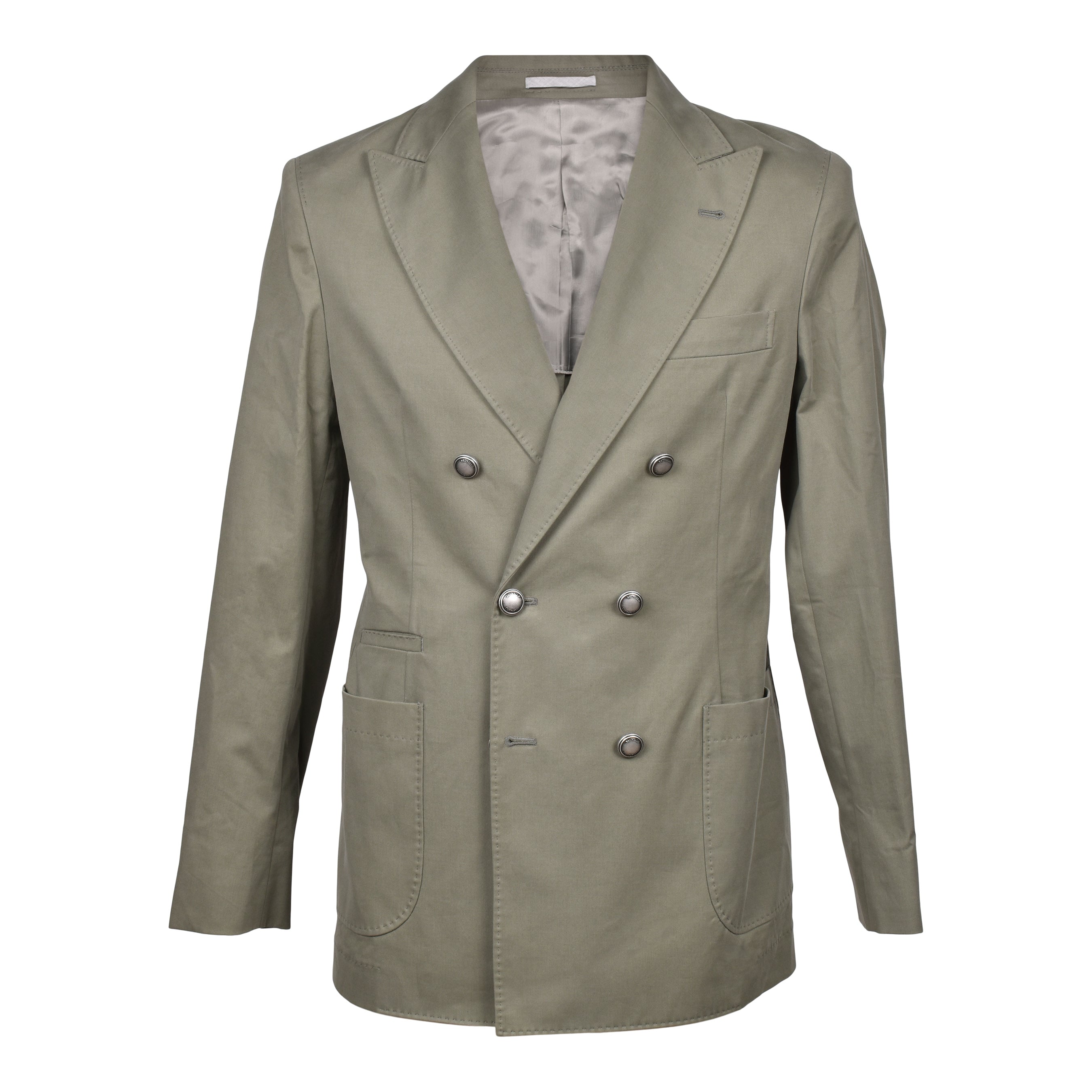 BRUNELLO CUCINELLI MEN'S SAGE DOUBLE-BREASTED LEISURE SUIT