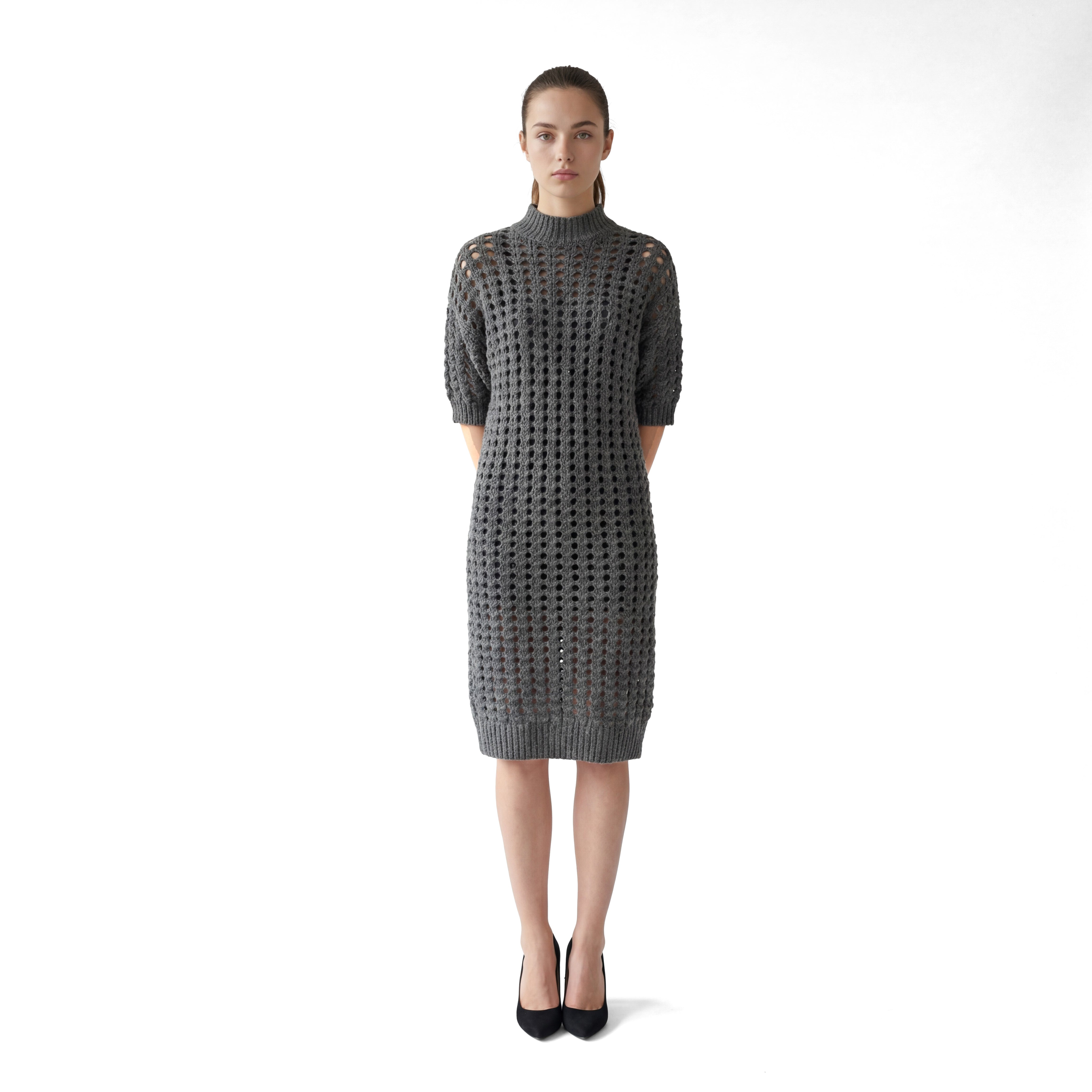 BRUNELLO CUCINELLI WOMEN'S LEAD CASHMERE KNIT DRESS