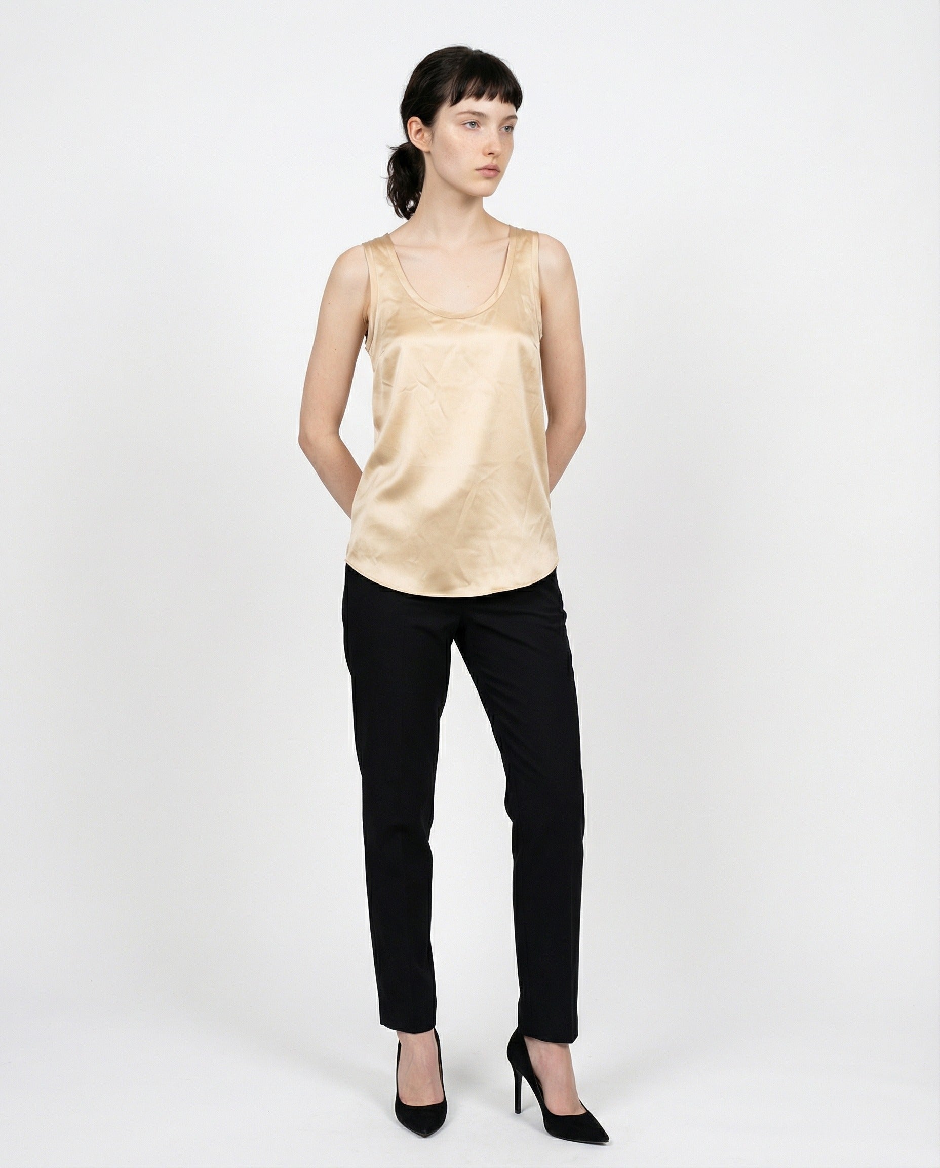 BRUNELLO CUCINELLI WOMEN'S CREAM SILK TANK TOP
