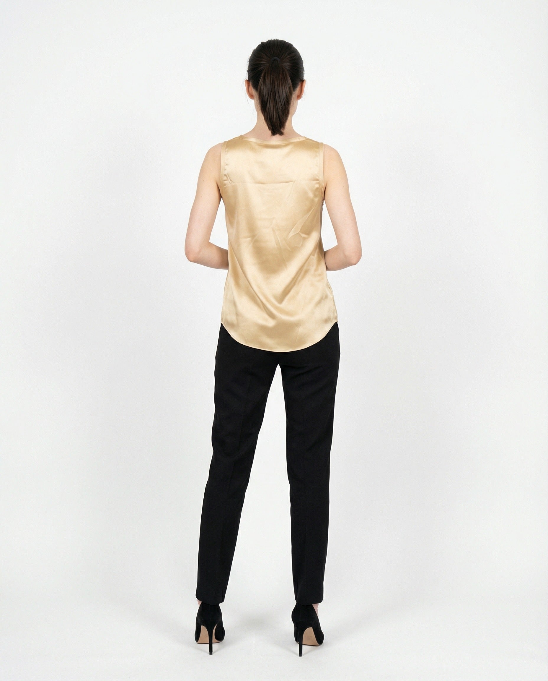 BRUNELLO CUCINELLI WOMEN'S CREAM SILK TANK TOP