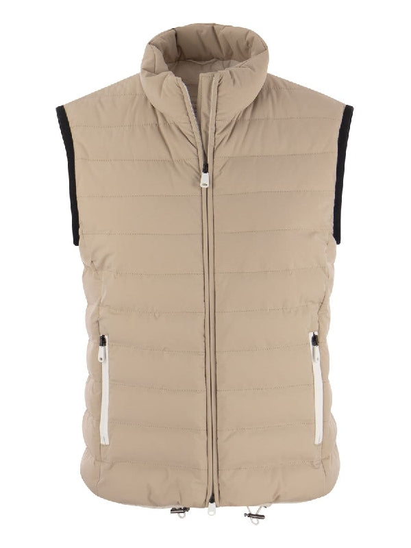 BRUNELLO CUCINELLI WOMEN'S CLAY QUILTED SLEEVELESS JACKET
