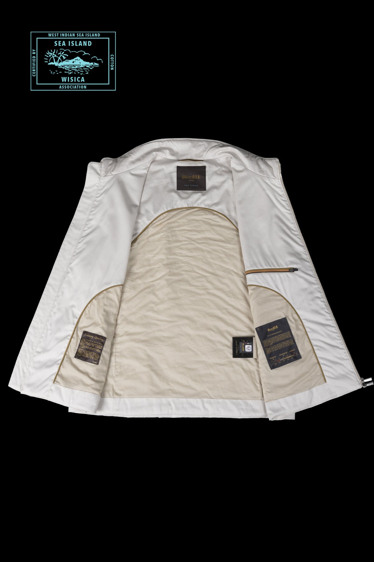 MOORER MEN'S OFF WHITE SLEEVELESS JACKET