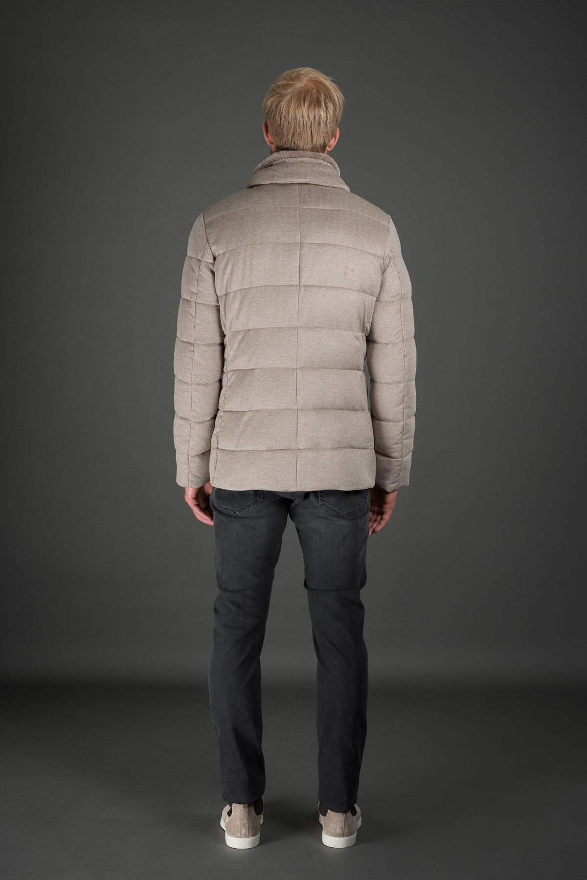 MOORER MEN'S CAMEL QUILTED JACKET WITH BUTTONS
