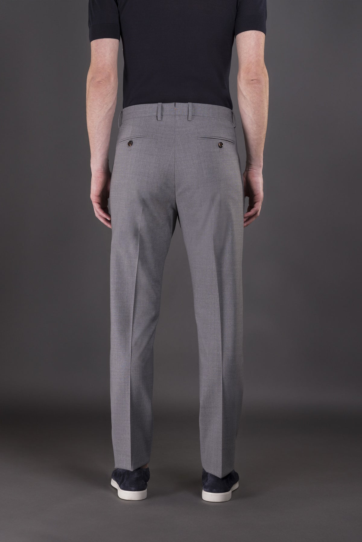 MOORER MEN'S LIGHT GREY TAILORED TROUSERS