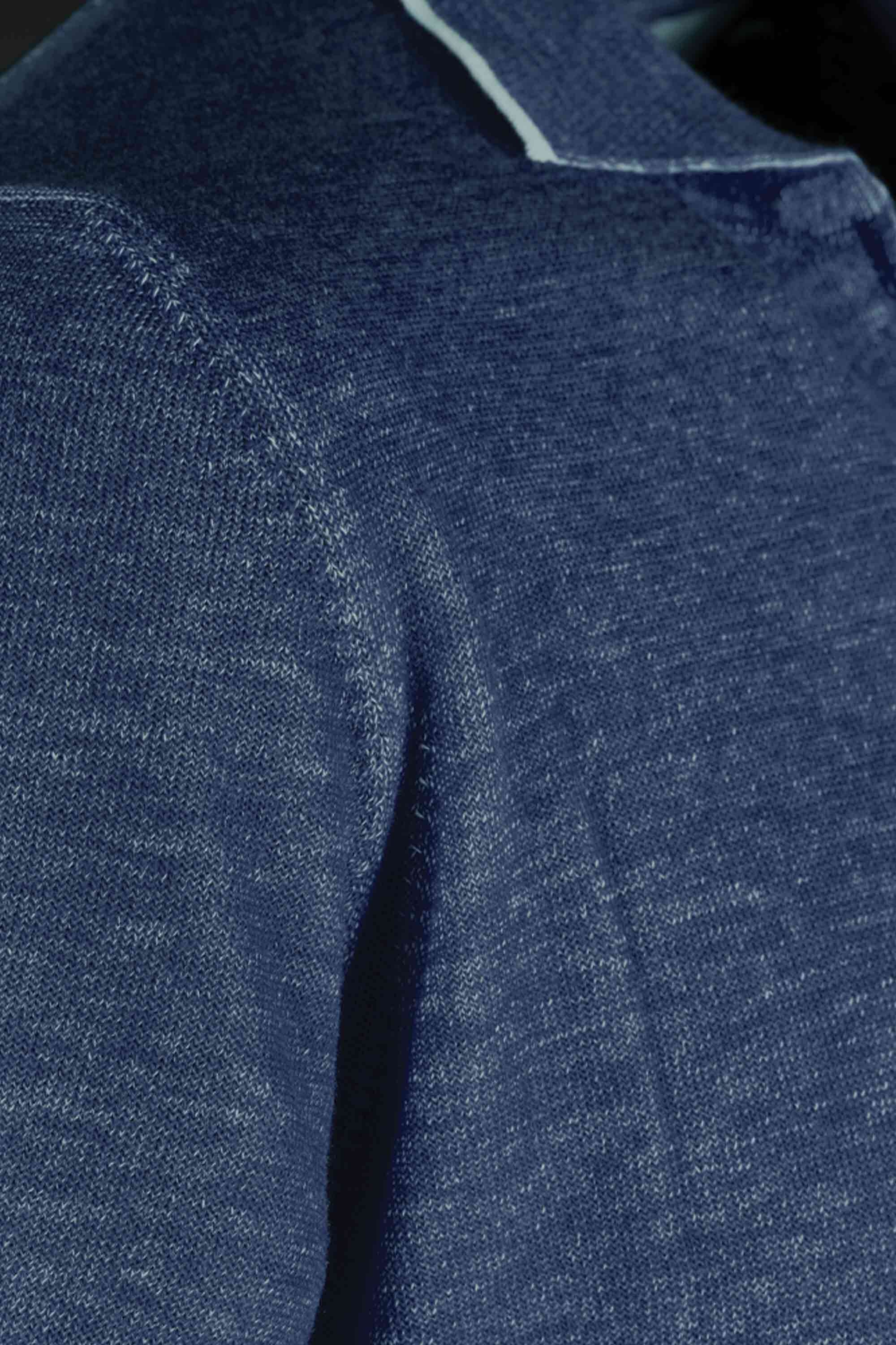 MOORER MEN'S NAVY KNIT CREWNECK SWEATER