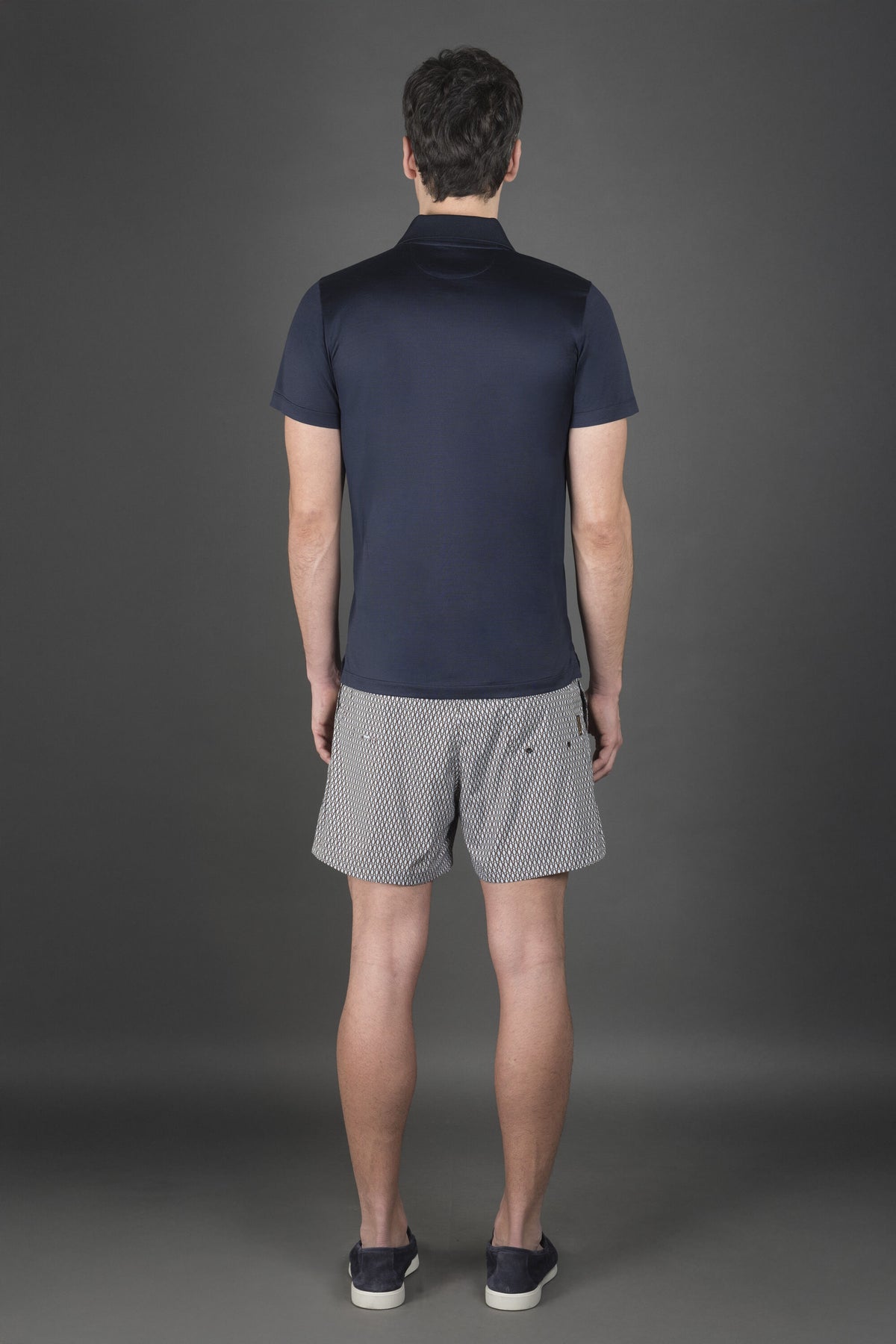 MOORER MEN'S NAVY SHORT SLEEVE SWEATER