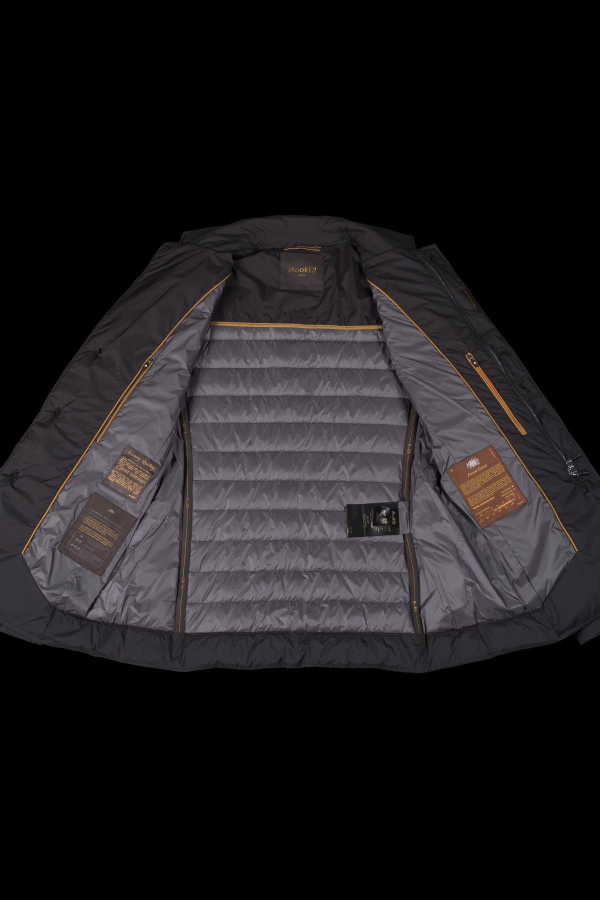 MOORER MEN'S BLACK QUILTED JACKET WITH POCKETS