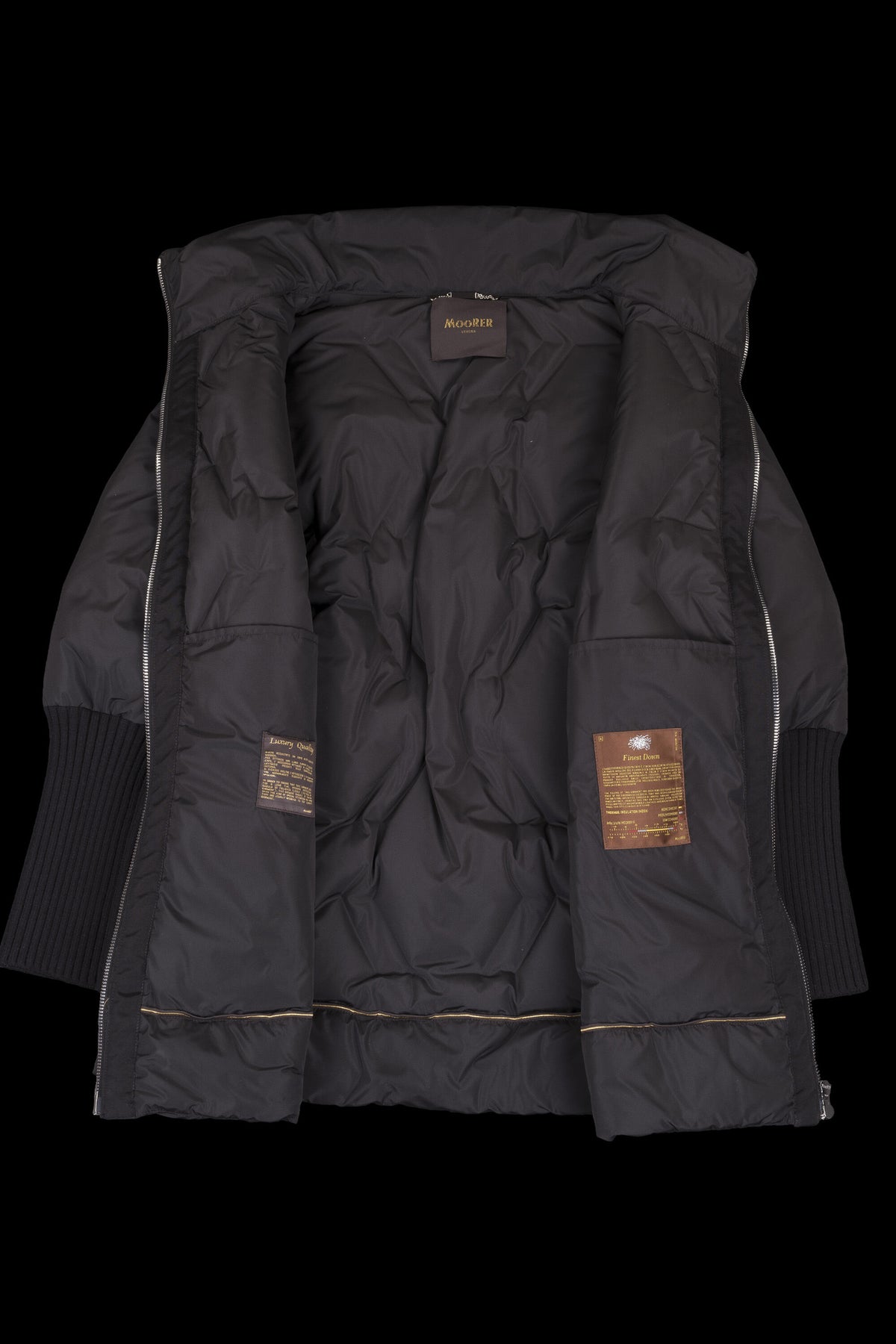 MOORER WOMEN'S BLACK QUILTED OVERSIZED JACKET
