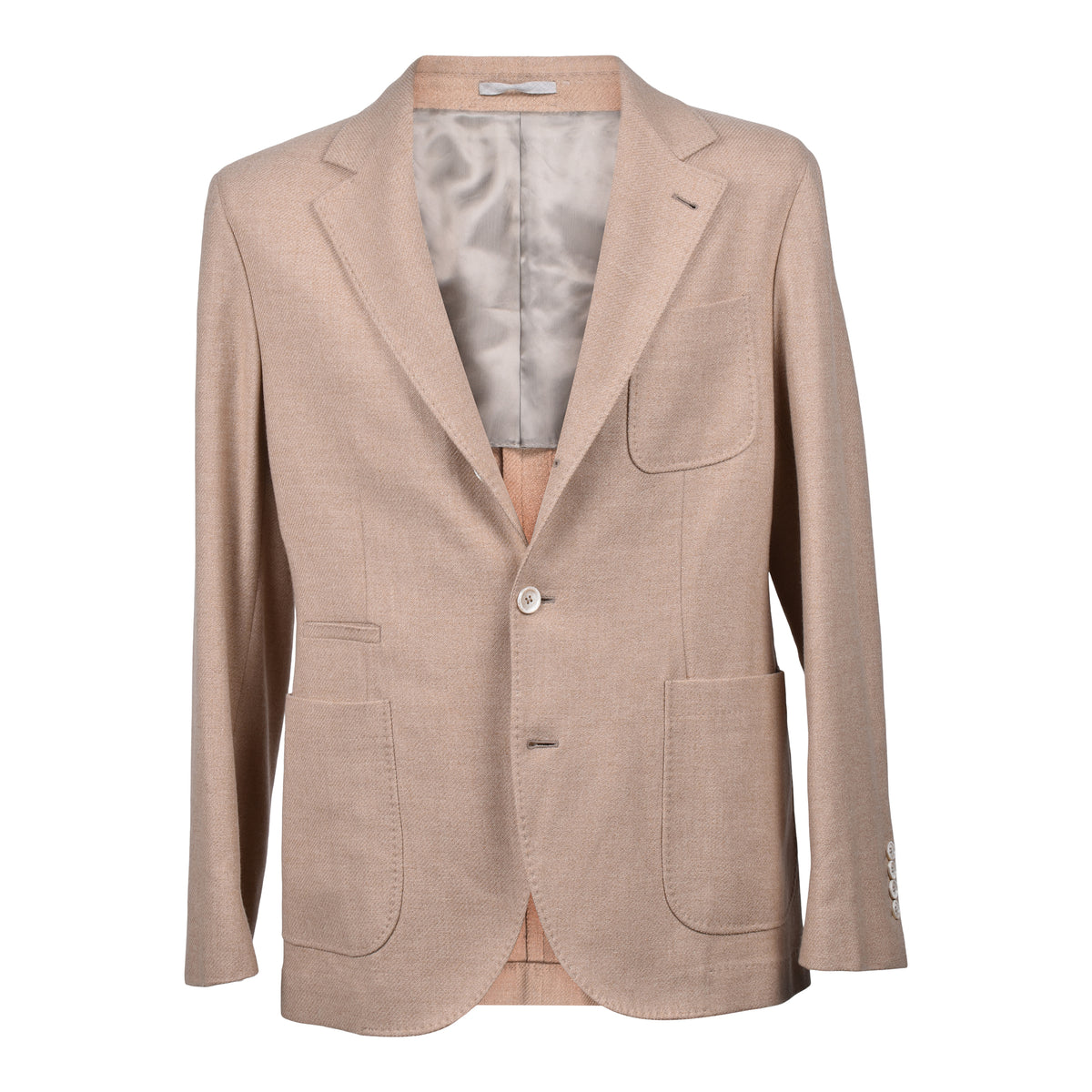 BRUNELLO CUCINELLI MEN'S SAND WOOL BLEND DECONSTRUCTED JACKET