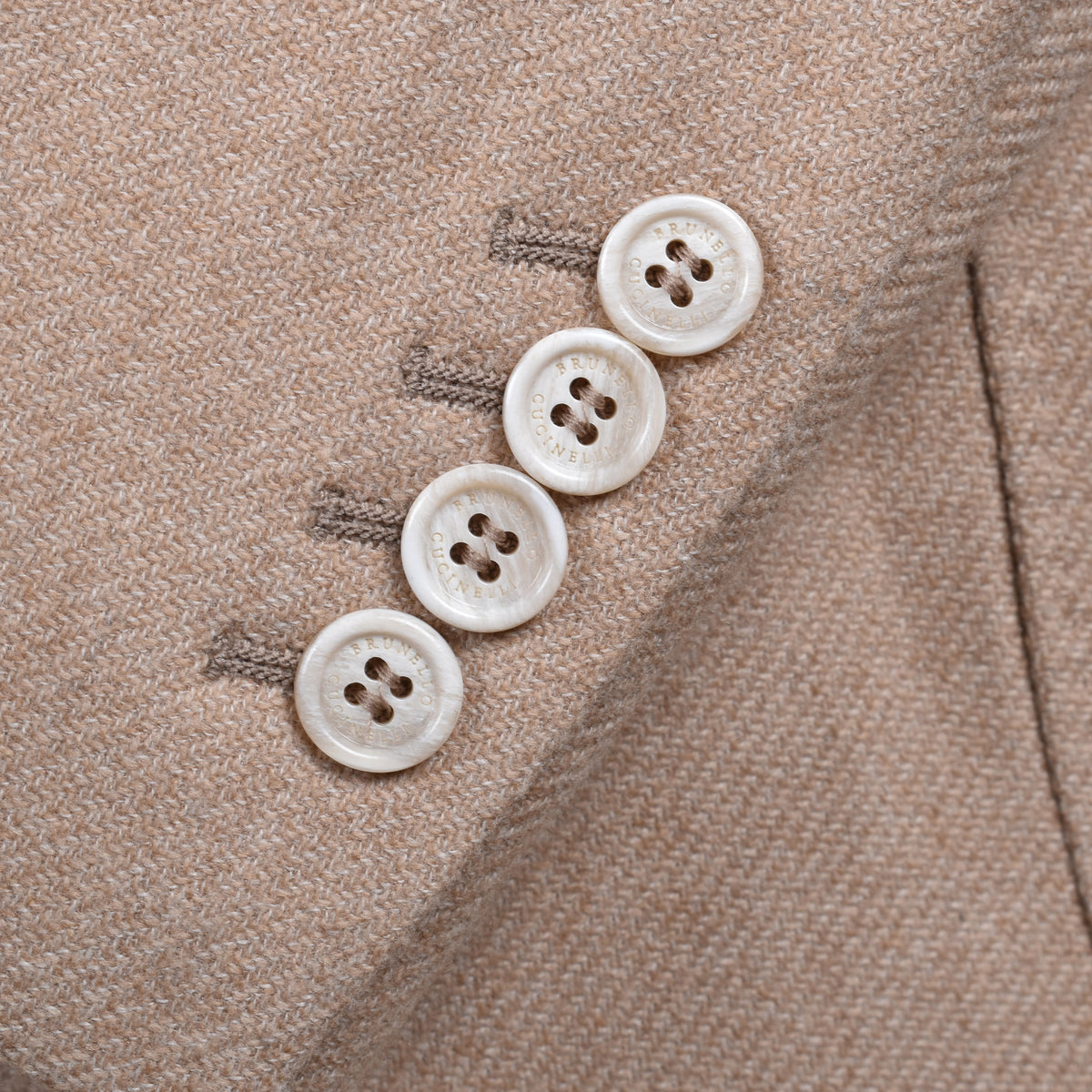 BRUNELLO CUCINELLI MEN'S SAND WOOL BLEND DECONSTRUCTED JACKET