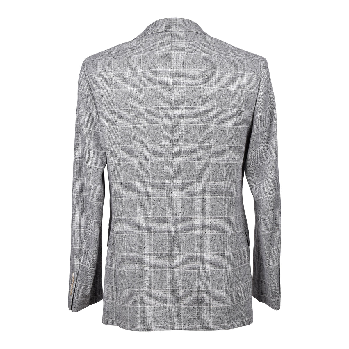 BRUNELLO CUCINELLI MEN'S GREY SILK WOOL DOUBLE BREASTED BLAZER