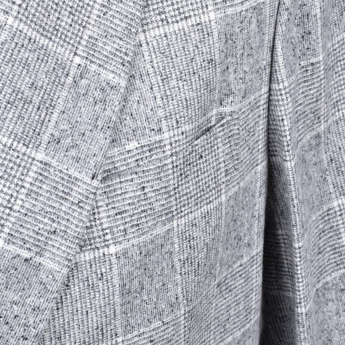 BRUNELLO CUCINELLI MEN'S GREY SILK WOOL DOUBLE BREASTED BLAZER
