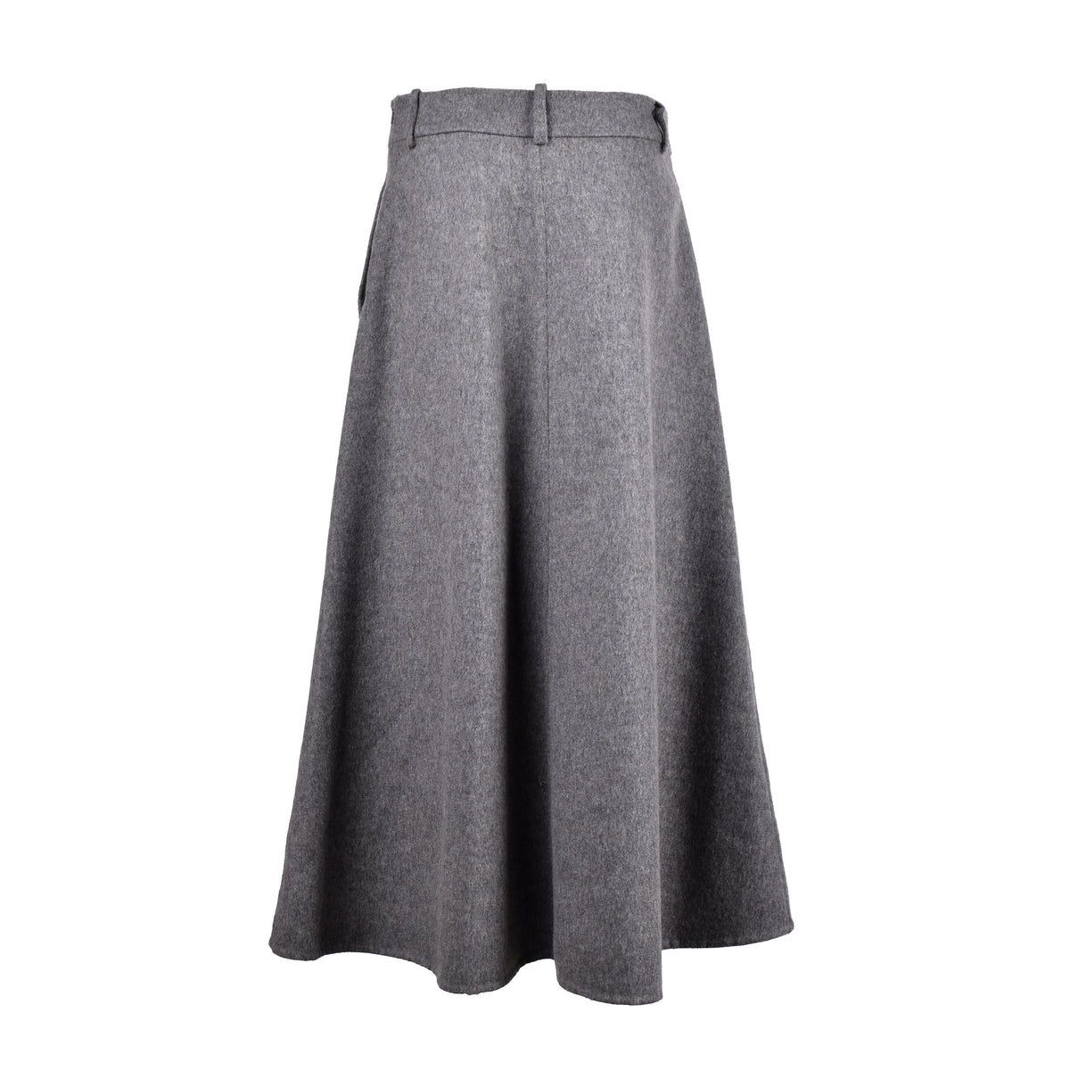 BRUNELLO CUCINELLI WOMEN'S GREY WOOL MIDI SKIRT