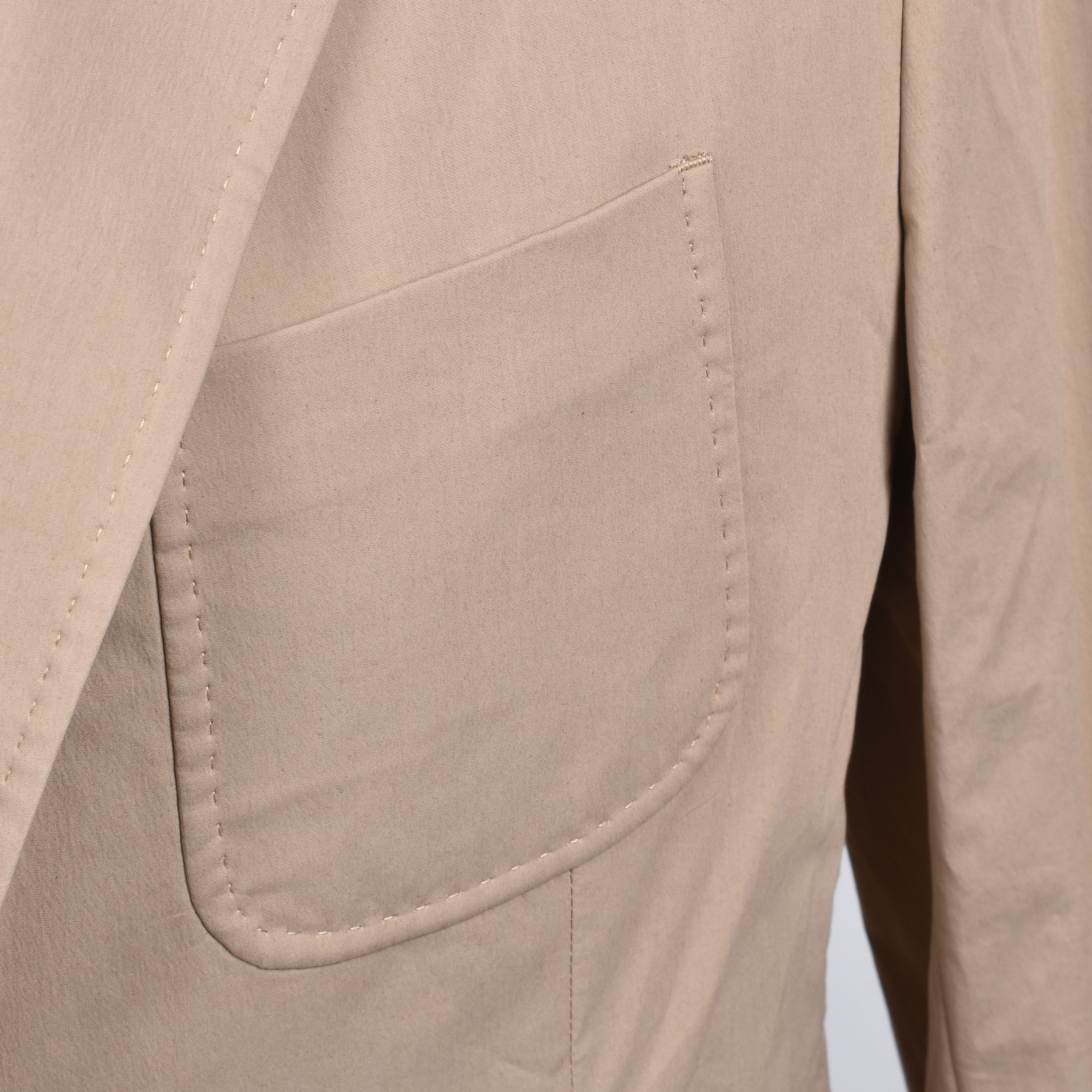 PESERICO MEN'S BEIGE THREE-BUTTON COTTON BLAZER