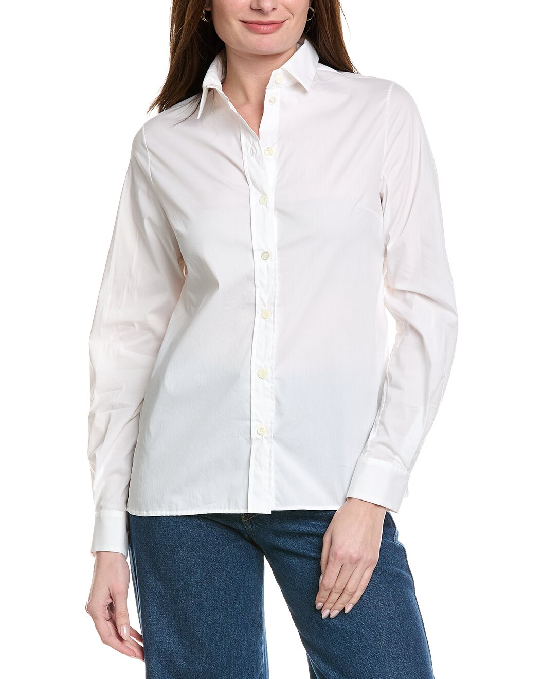ELEVENTY WOMEN'S WHITE CLASSIC BUTTON-UP SHIRT