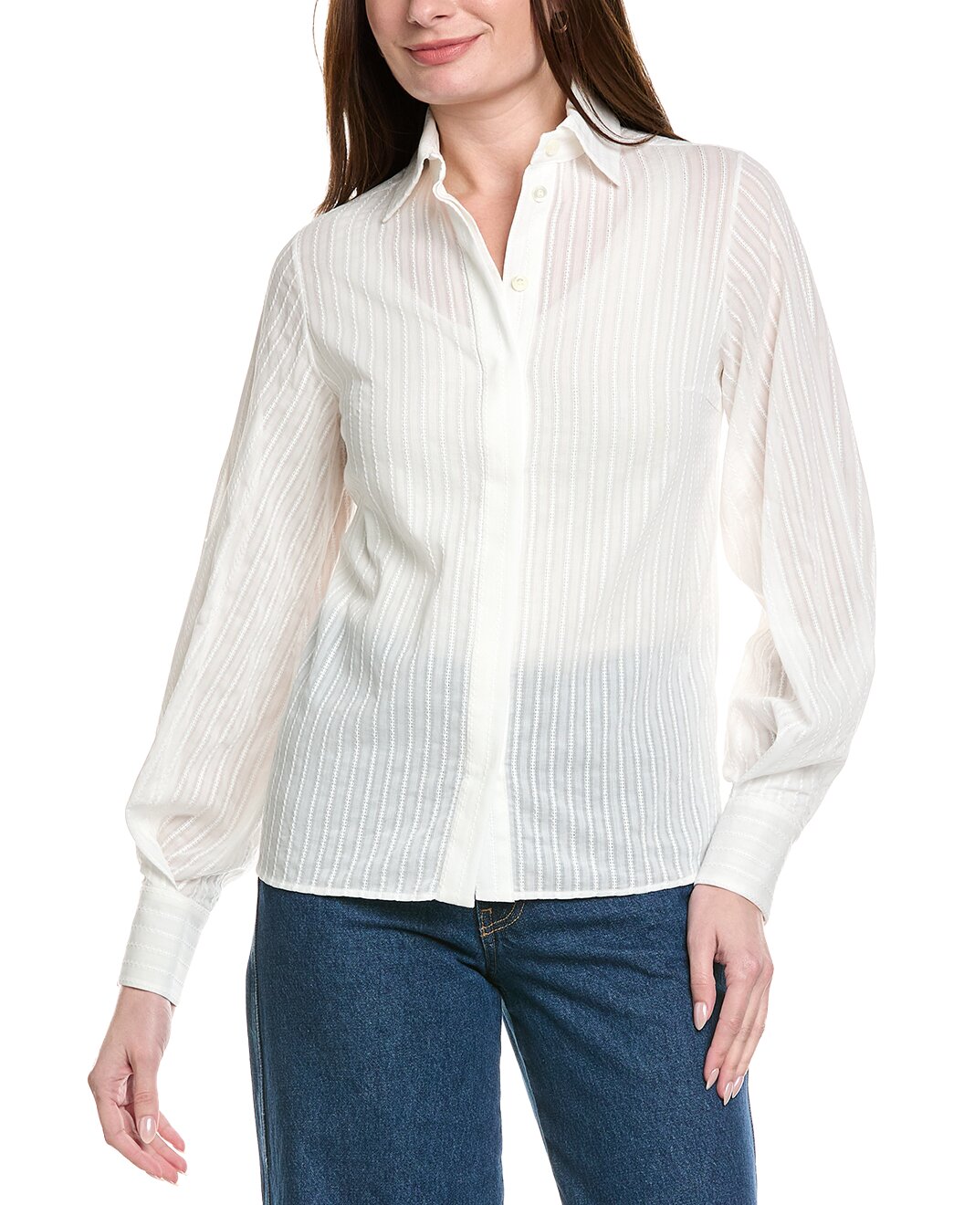 ELEVENTY WOMEN'S WHITE PUFF SLEEVE SHIRT
