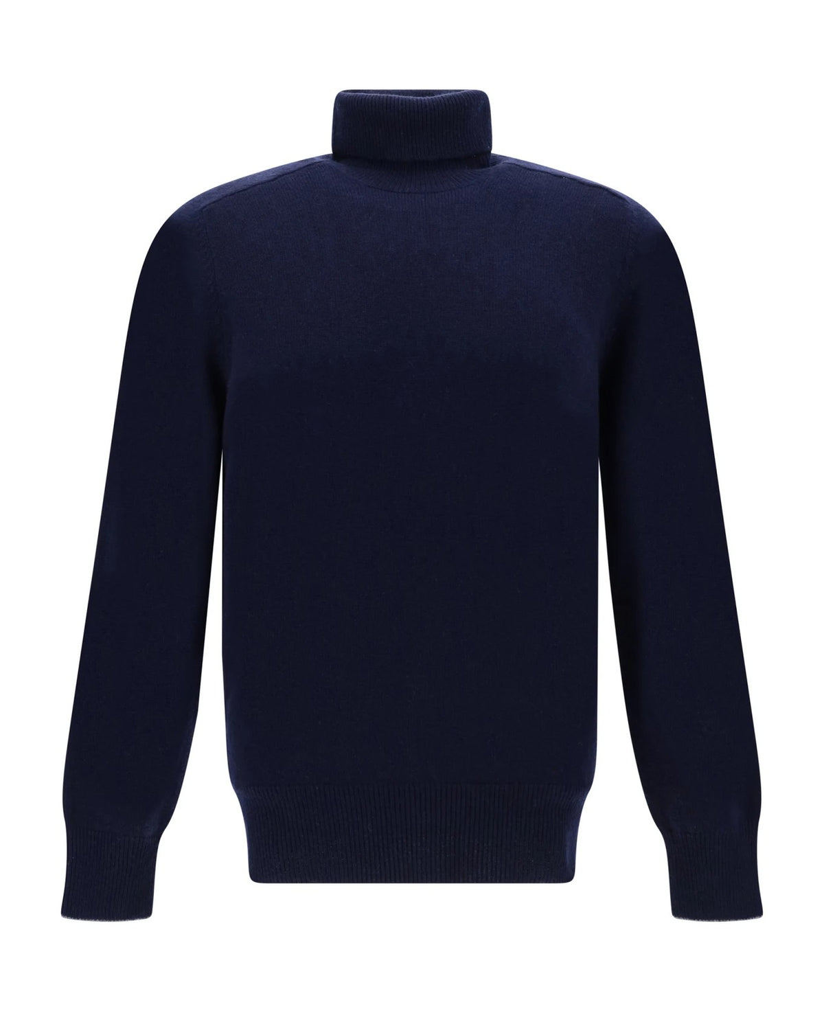 BRUNELLO CUCINELLI MEN'S NAVY CASHMERE TURTLENECK SWEATER