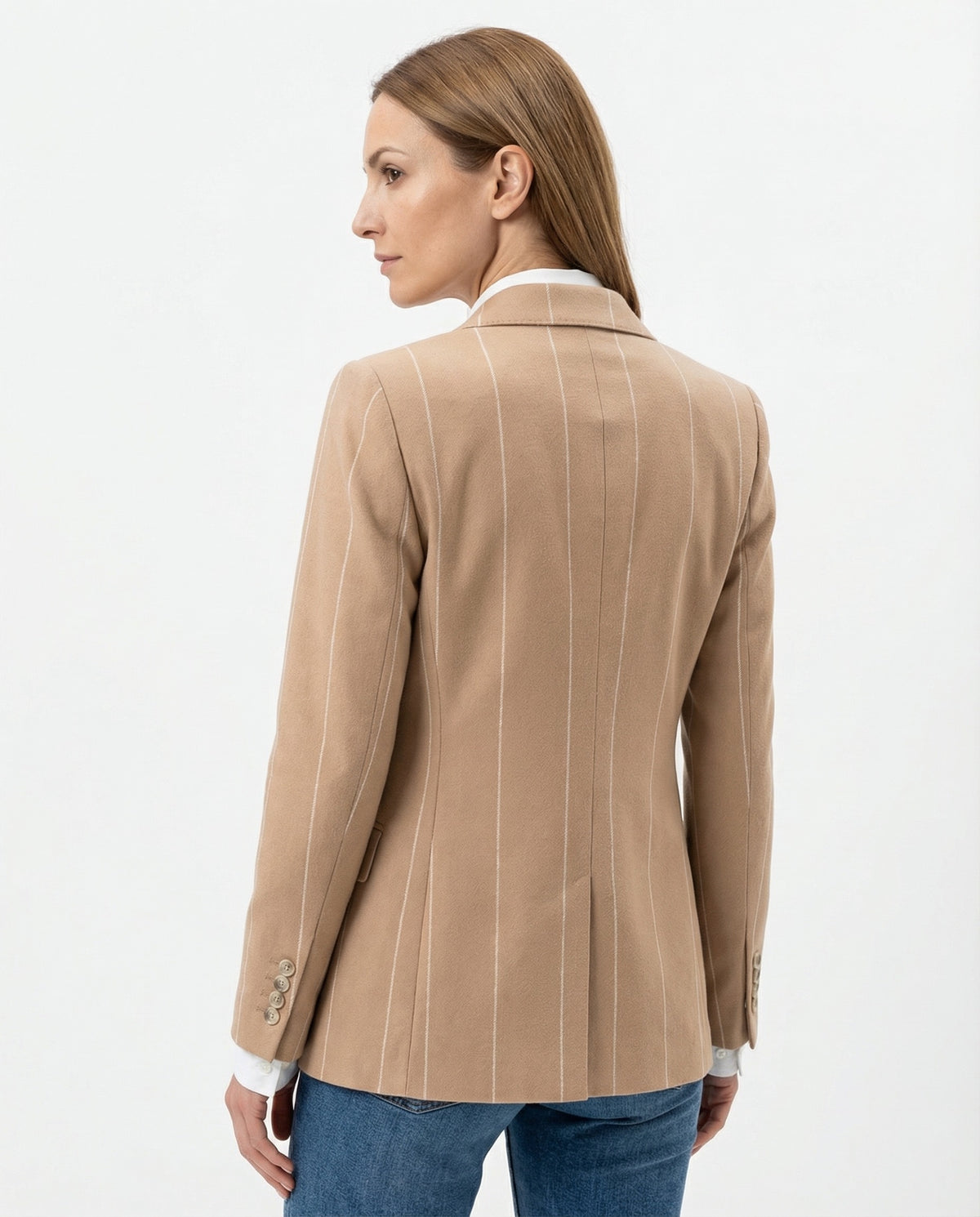 ELEVENTY WOMEN'S CAMEL WOOL TAILORED BLAZER
