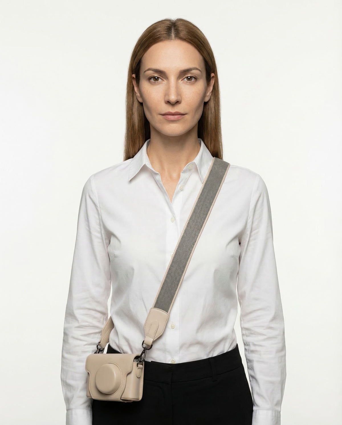 BRUNELLO CUCINELLI WOMEN'S BEIGE LEATHER CROSSBODY BAG