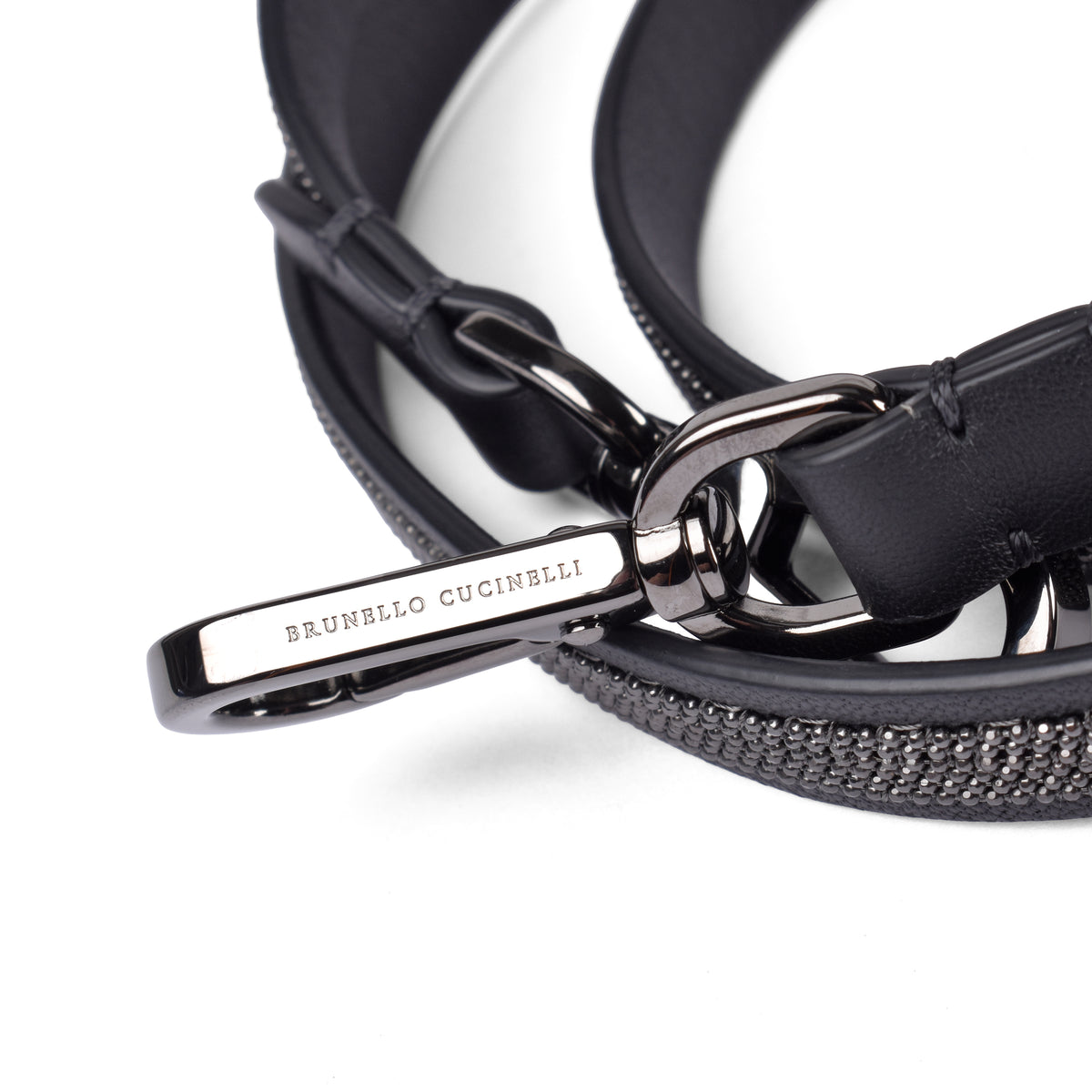 BRUNELLO CUCINELLI WOMEN'S ULTRABLACK LEATHER SHOULDER STRAP ACCESSORY