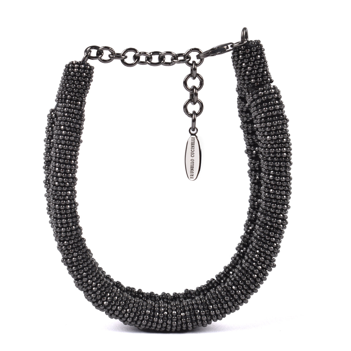BRUNELLO CUCINELLI WOMEN'S BLACK RUTHENIUM BEAD BRACELET