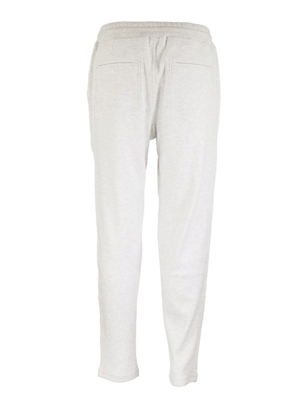 BRUNELLO CUCINELLI MEN'S LIGHT GREY GYM TROUSERS