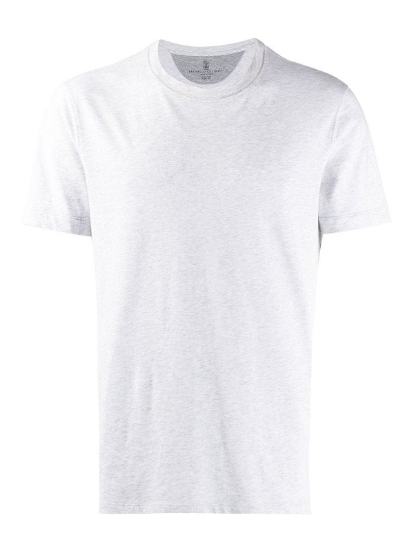BRUNELLO CUCINELLI MEN'S PEARL COTTON CREW NECK SHIRT