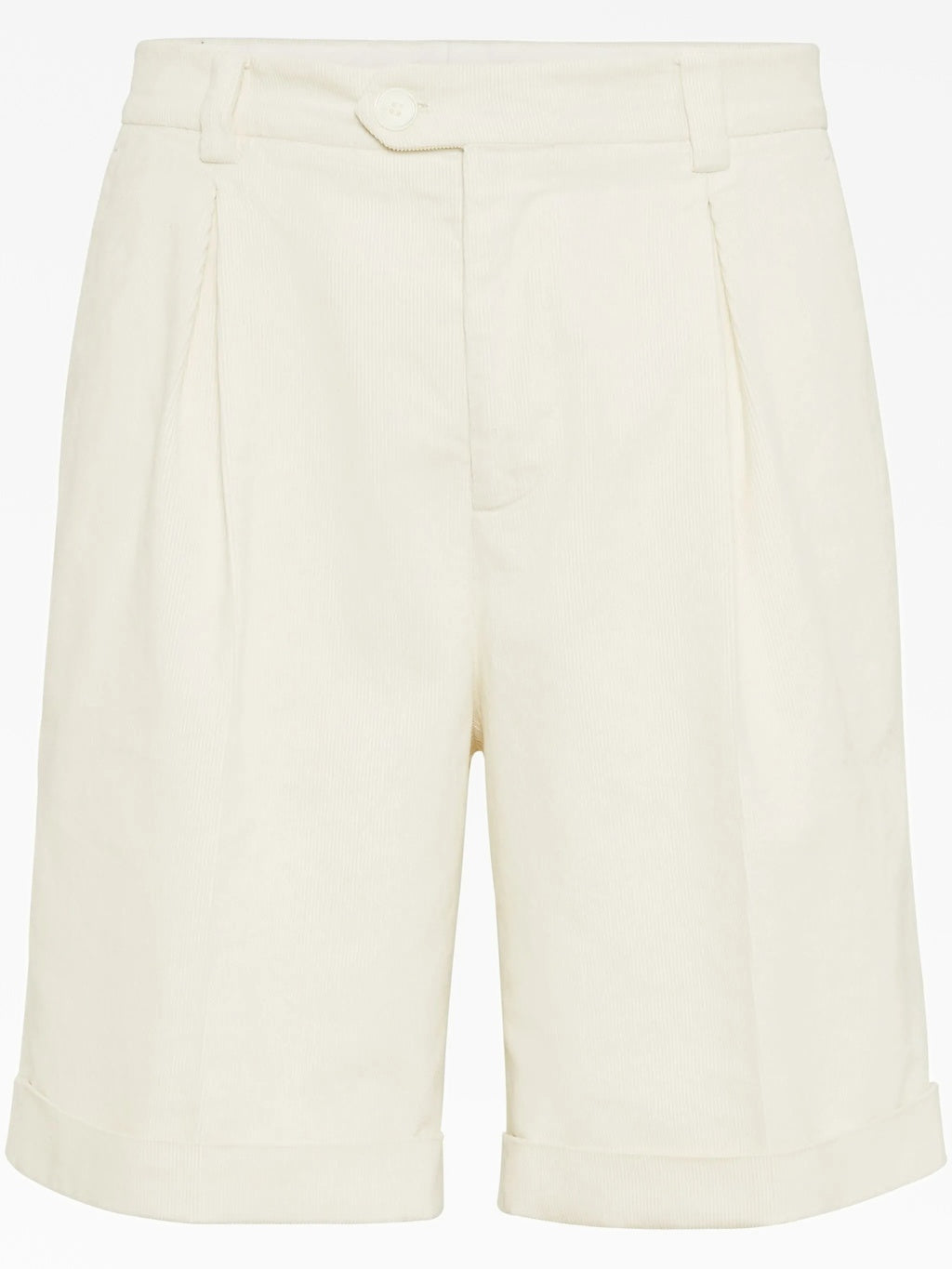 BRUNELLO CUCINELLI MEN'S OFF WHITE TAILORED SHORTS