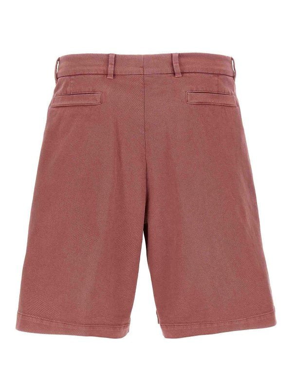 BRUNELLO CUCINELLI MEN'S RASPBERRY TAILORED SHORTS